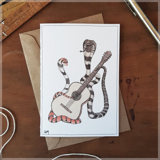 The Cobras & Their Classical Guitar - Greeting Card