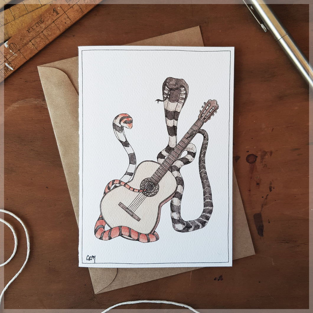 The Cobras & Their Classical Guitar - Greeting Card
