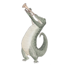 The Crocodile and His Trumpet - Greeting Card