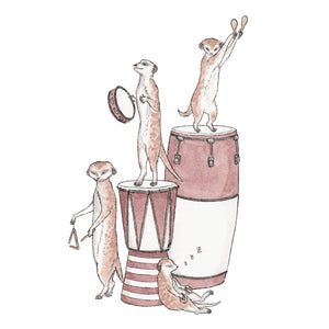 The Meerkats On Percussion - Greeting Card