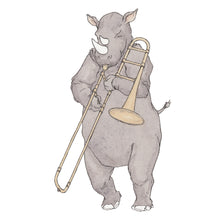 The Rhino and His Trombone - Greeting Card