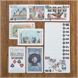 Battle of the bands hand Illustrated playing card pack - Australian musical animal themed - 52 card deck with two jokers