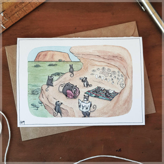 Exploring Uluru - Greeting Card