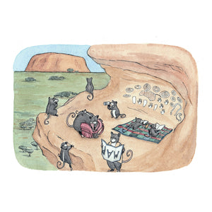 Exploring Uluru - Greeting Card