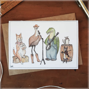 Matilda and the Outback Boys - Greeting Card