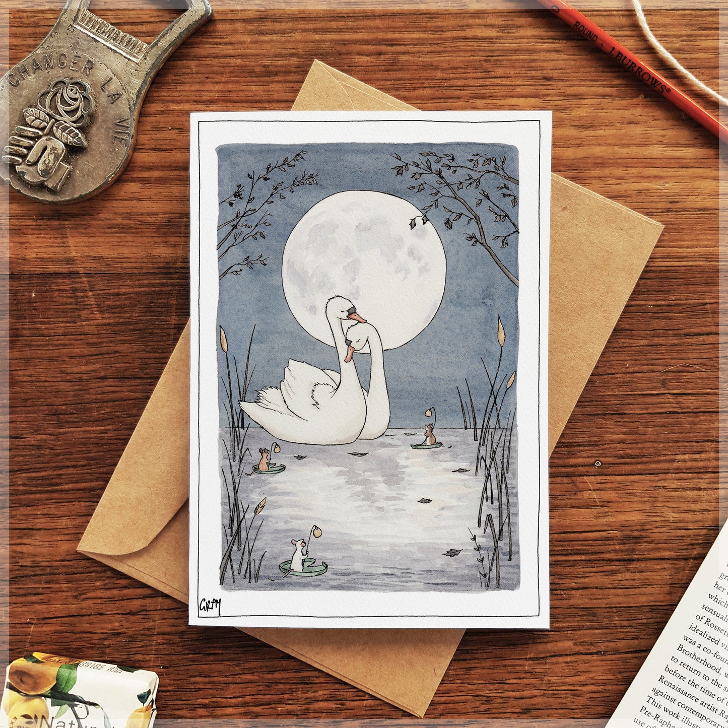 Me, You, The Moon And The Mice - Greeting Card