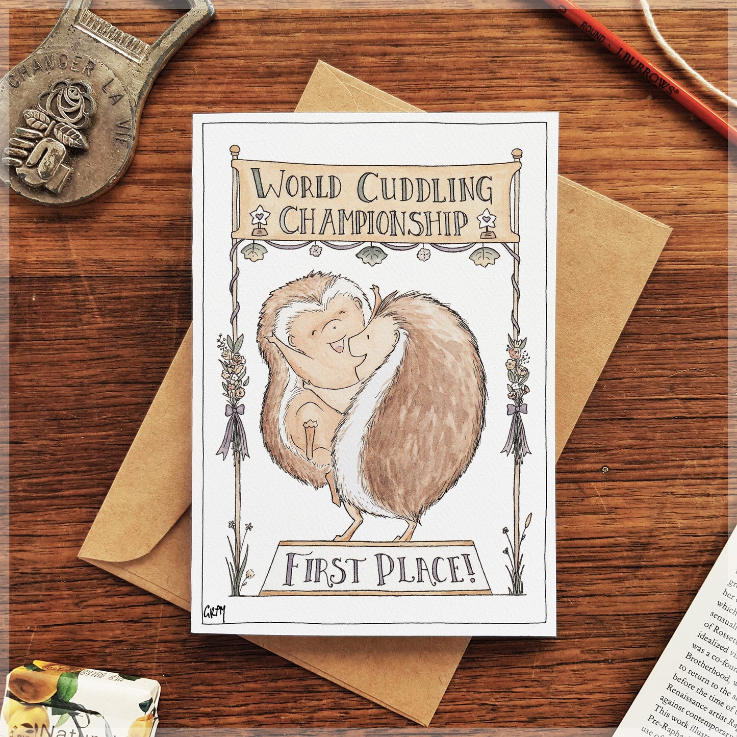 Cuddling Champion - Greeting Card