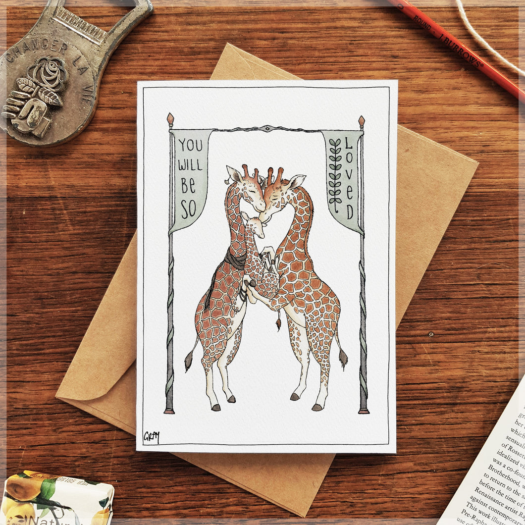 Loving Giraffes - Greeting Card