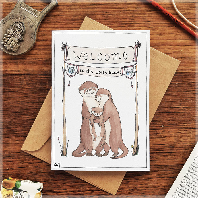 Loving Otters - Greeting Card