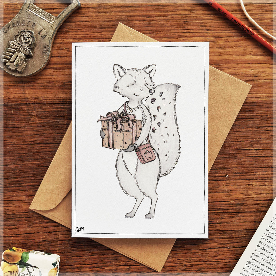 What's in the Box, Arctic Fox? - Greeting Card