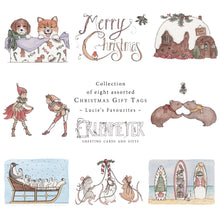 Eight assorted Christmas themed drawings available as gift tags and greeting cards.
