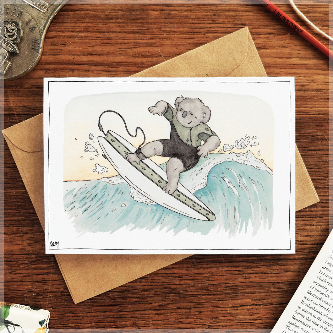Koala Surfer - Greeting Card