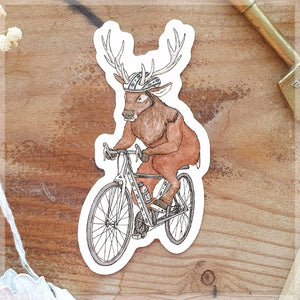 Drawing of a cycling stag