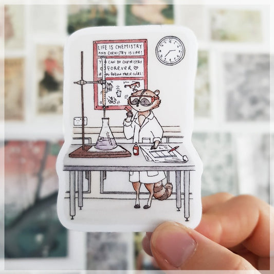 A little raccoon almost nails a titration.