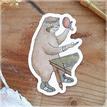 drawing of a sloth playing table-tennis