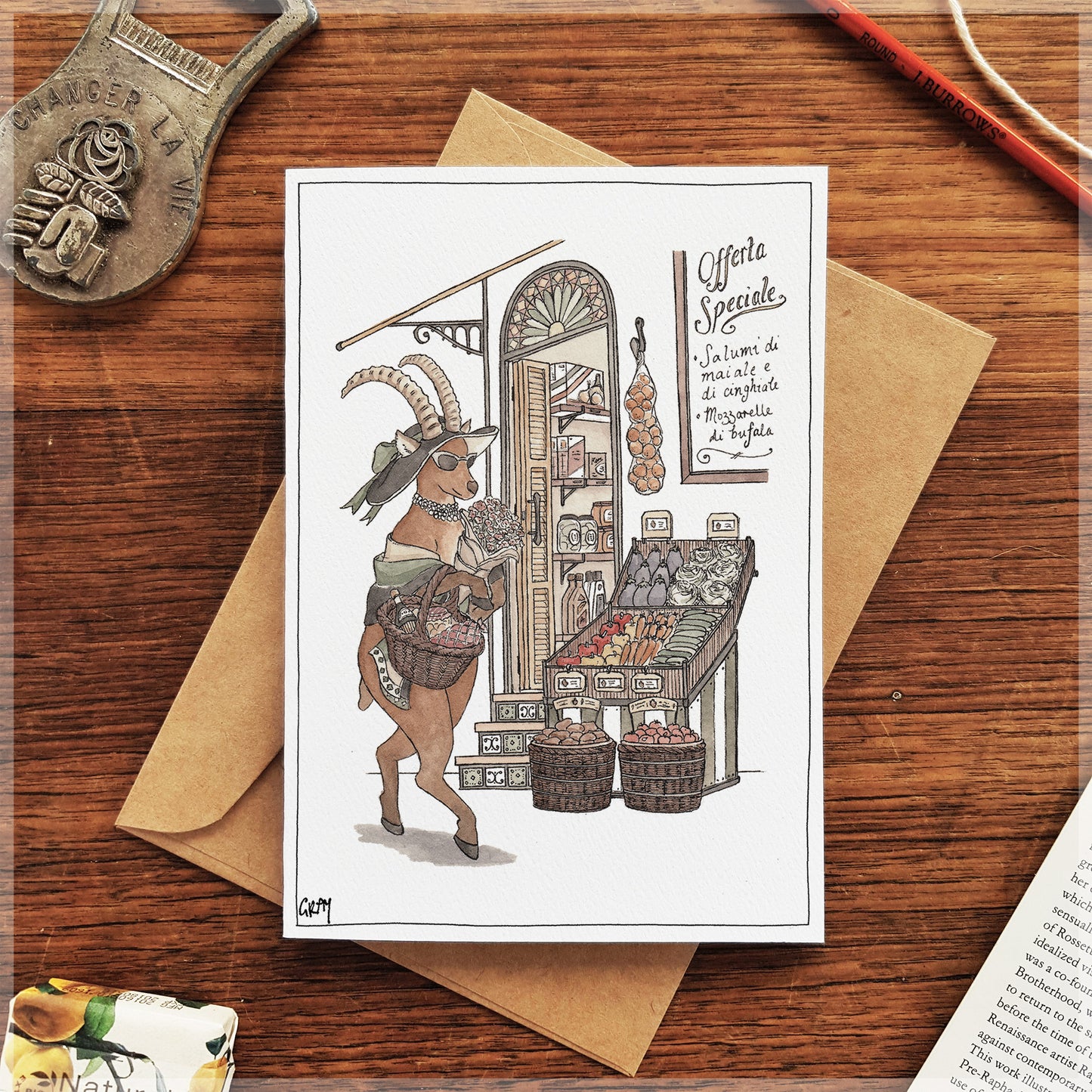 The Ibex's Picnic Basket - Greeting Card