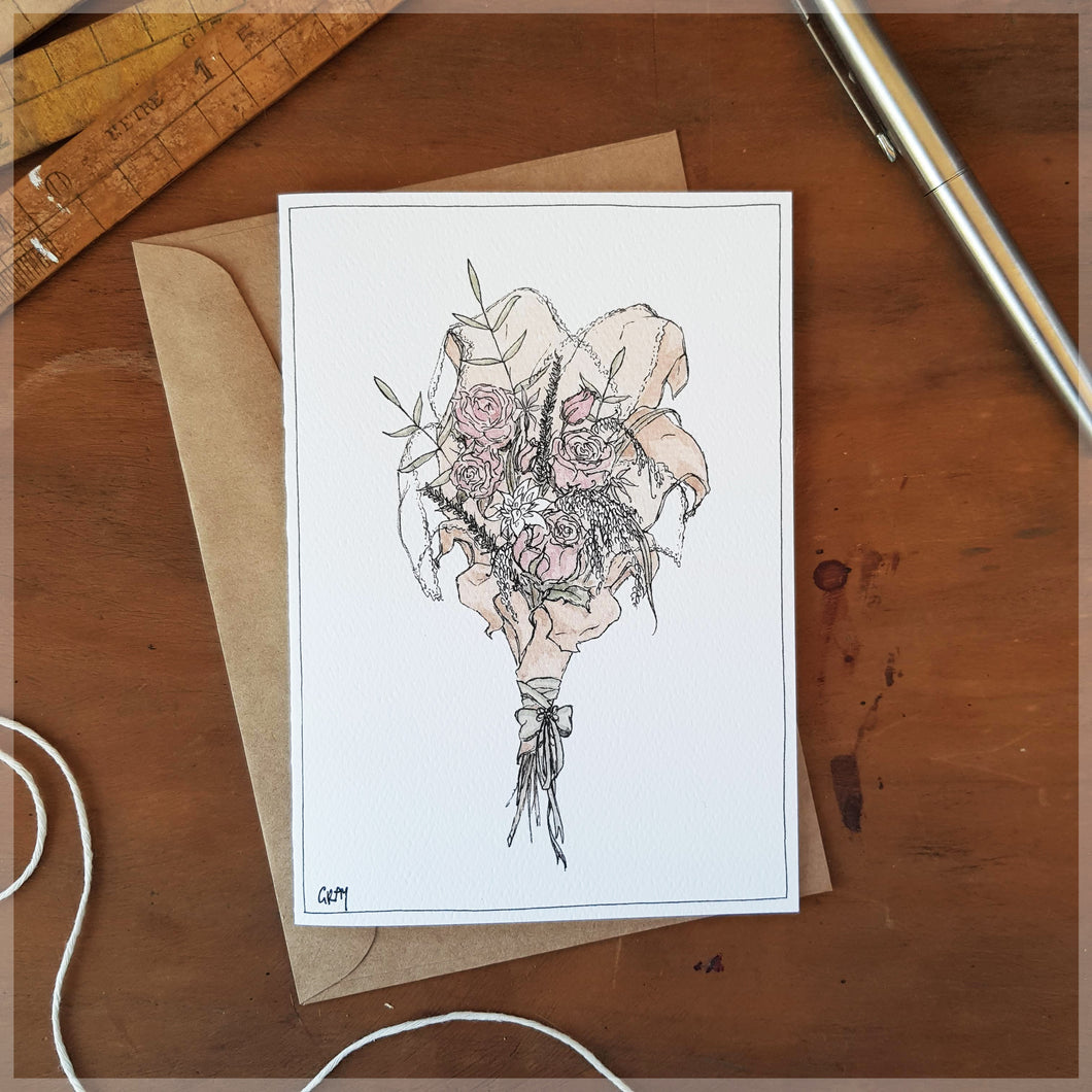 Pink Bouquet - Greeting Card