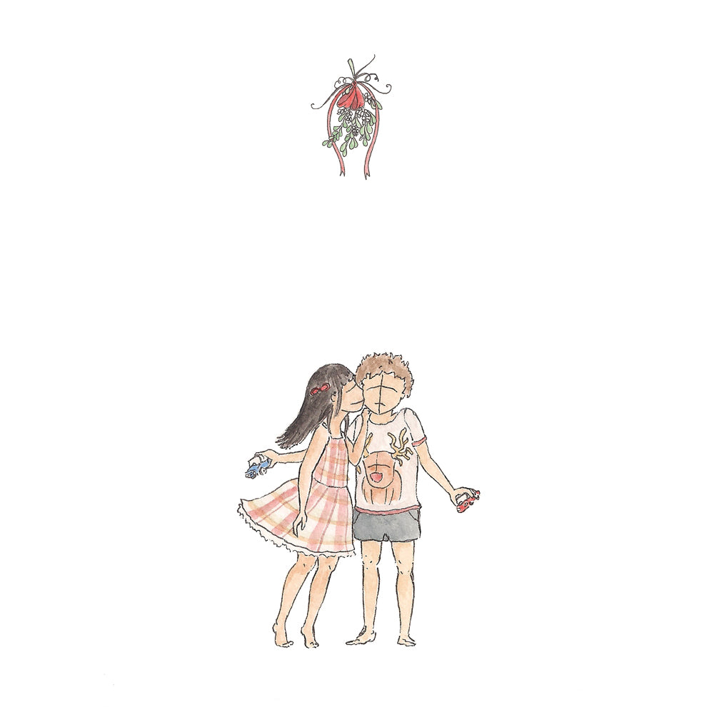 First Kiss at Christmas - Christmas Card