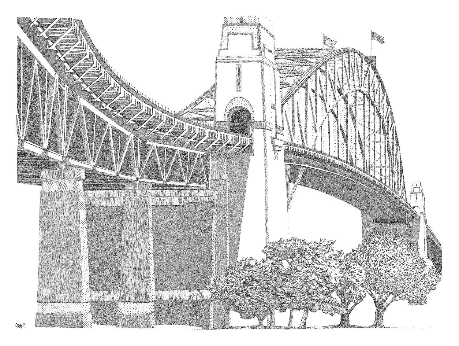 Sydney Harbour Bridge Australia One Line Vector Illustration  Ilustraciones svg vectoriales clip art vectorizado libre de derechos  Image 137850445